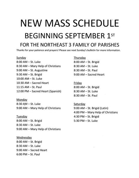 sacred heart cathedral mass schedule.